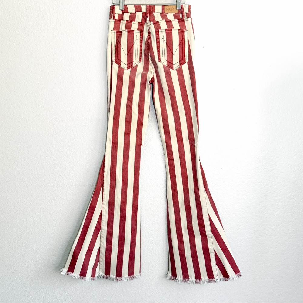 Show Me Your Mumu Berkeley Bell Flare Jeans Red Stripe High Rise 28 - Picture 4 of 12